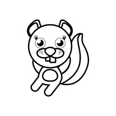 cartoon beaver animal outline vector illustration eps 10