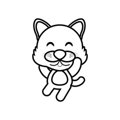 cartoon wolf animal outline vector illustration eps 10