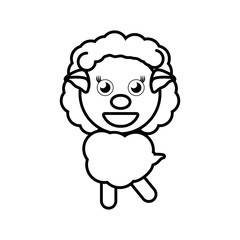 cartoon sheep animal outline vector illustration eps 10
