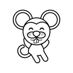 cartoon mouse animal outline vector illustration eps 10