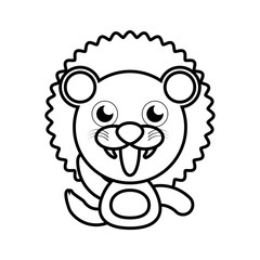 lion animal toy outline vector illustration eps 10