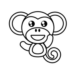 monkey animal toy outline vector illustration eps 10