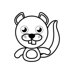beaver animal toy outline vector illustration eps 10