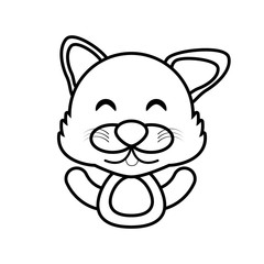 wolf animal toy outline vector illustration eps 10