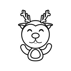 reindeer animal toy outline vector illustration eps 10