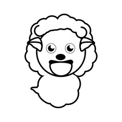 sheep animal toy outline vector illustration eps 10