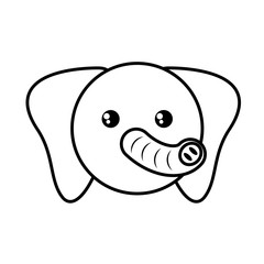 face elephant animal outline vector illustration eps 10