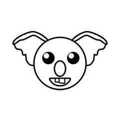 face koala animal outline vector illustration eps 10
