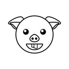 Obraz premium pig face animal outline vector illustration eps 10