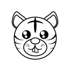 tiger face animal outline vector illustration eps 10
