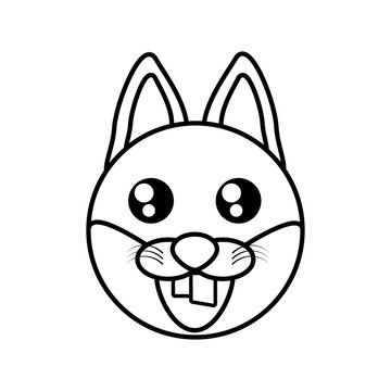 fox face animal outline vector illustration eps 10