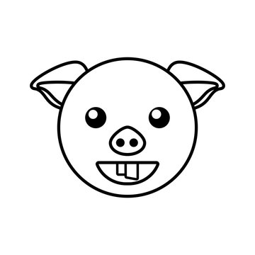 pig face animal outline vector illustration eps 10