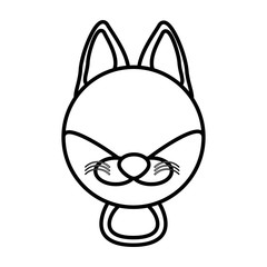 outline fox head animal vector illustration eps 10