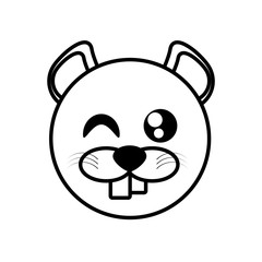 outline beaver head animal vector illustration eps 10