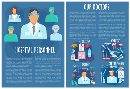 Hospital personnel medical vector poster