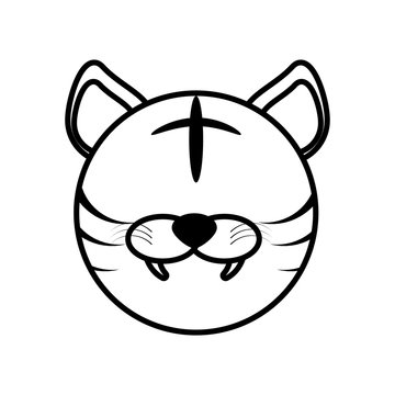 outline tiger head animal vector illustration eps 10