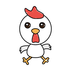 drawing chicken animal character vector illustration eps 10
