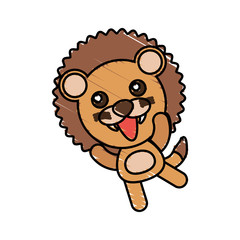 Obraz premium drawing lion animal character vector illustration eps 10