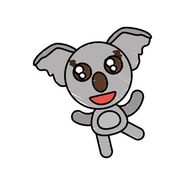 drawing koala animal character vector illustration eps 10