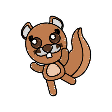 drawing beaver animal character vector illustration eps 10
