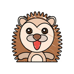 draw porcupine animal comic vector illustration eps 10