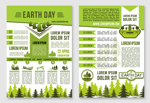 Earth Day brochure template for ecology design