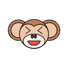 cute monkey drawing animal vector illustration eps 10