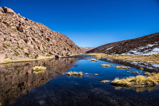 River in the desert of atacama