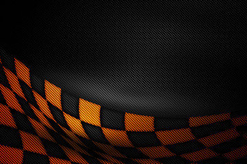 orange and black carbon fiber background.