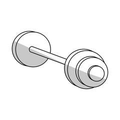 dumbbell icon over white background. vector illustration