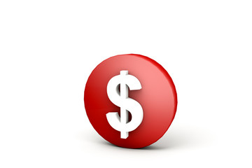 isolated ball with dollar sign on white 3d illustration