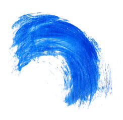 Blue paint brush stroke. Design element