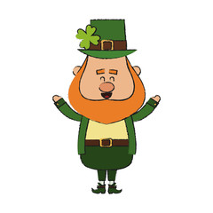 irish leprechaun cartoon icon over white background. colorful design. vector illustration