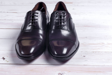 Male fashion with shoes on white