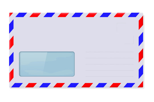 International mail envelope with address window