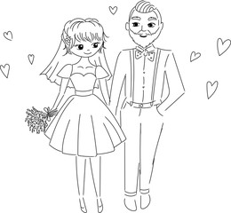 Hipster wedding couple