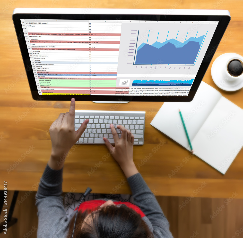 Poster work hard data analytics statistics information business technology.