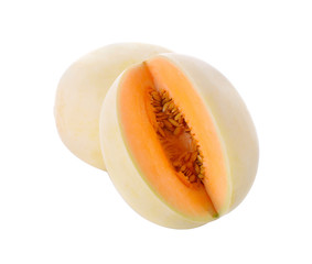 cantaloupe melon isolated on white Clipping Path