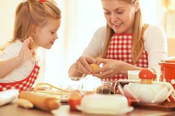 Mum and Daughter Making Dough