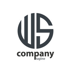 Obraz premium Initial Letter WS With Linked Circle Logo