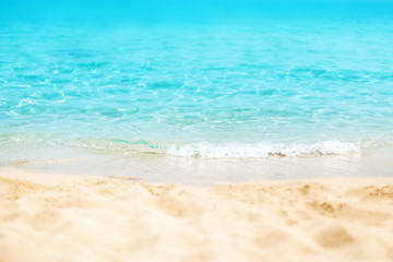 Fototapeta na wymiar Tropical beach / Sunny day sea paradise / Sunny Beach Divine Coastline / Paradise postcard