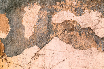 Texture with plaster peeling paint for background.