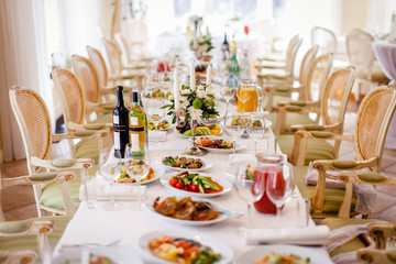 Neatly decorated table for the event