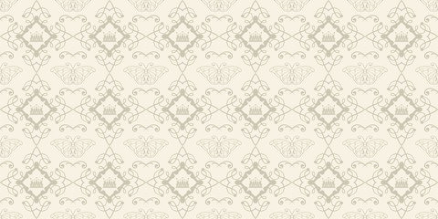 Interior design. Floral vector background pattern
