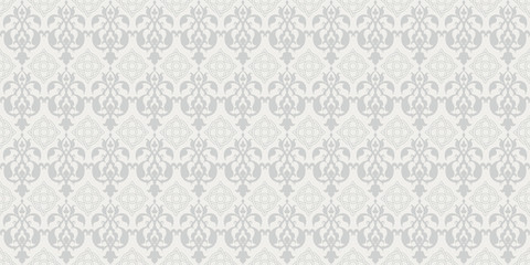 Interior design. Vector damask seamless pattern. Grey color