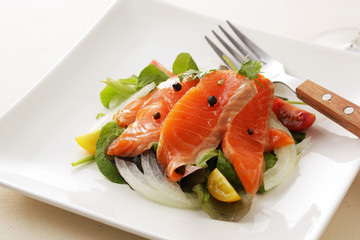サーモン マリネ　Marinated salmon