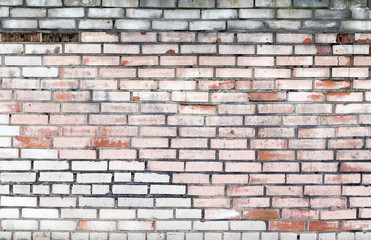 The texture of the old brick wall in gray