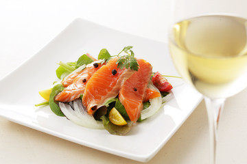 サーモン マリネ　Marinated salmon