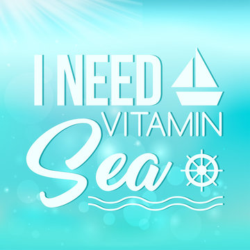 I need vitamin sea poster on turquoise background