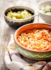 Meat and vegetable salad